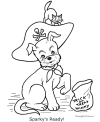 Halloween dog coloring pages