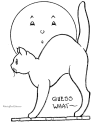 Black cat coloring page