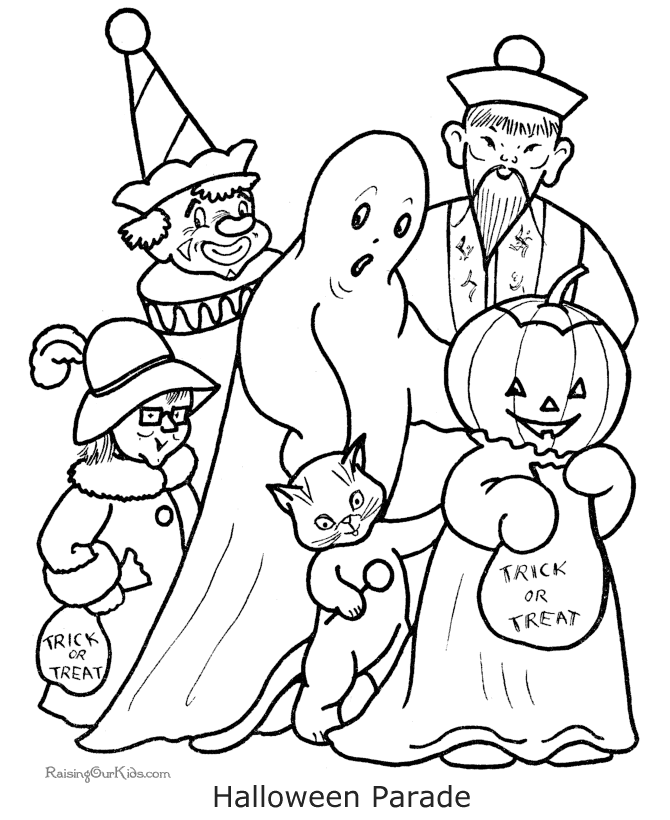 Halloween coloring pages - Parade!