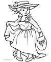 Halloween girl coloring pages