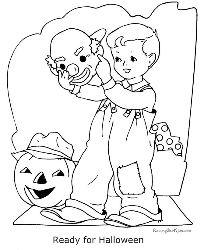 Printable kids Halloween coloring pages!