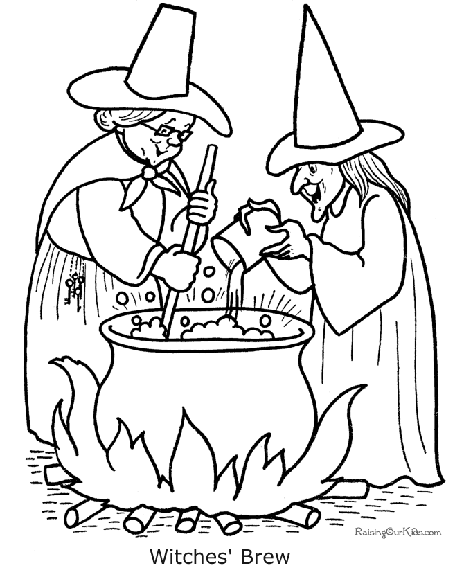 halloween witches coloring pages