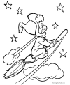 Printable witch on a broom