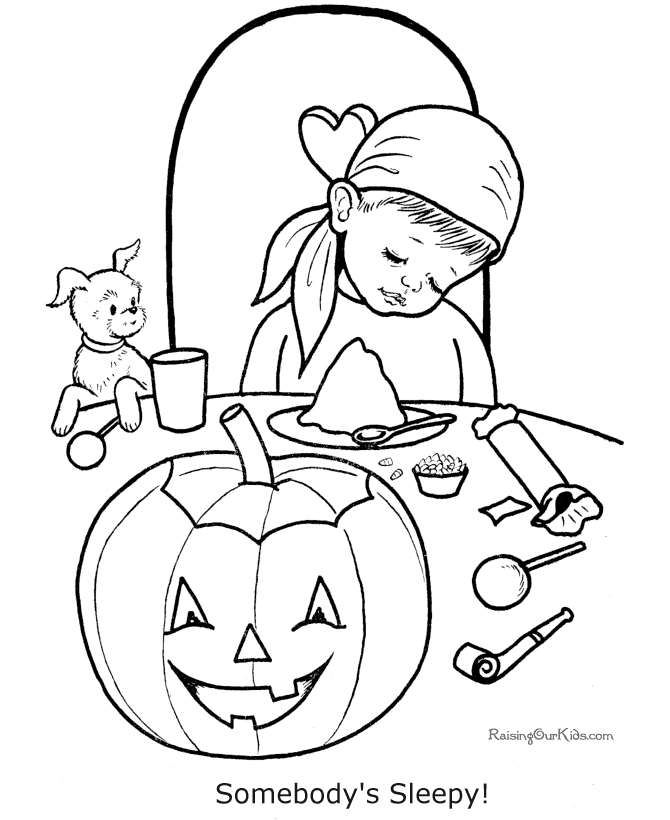 kid Halloween coloring sheets